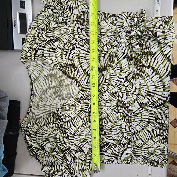 Y2K Faux Wrap Top Size LG Business Casual Classic Boho Abstract Geometric Blouse - Picture 6 of 8